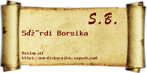 Sárdi Borsika névjegykártya